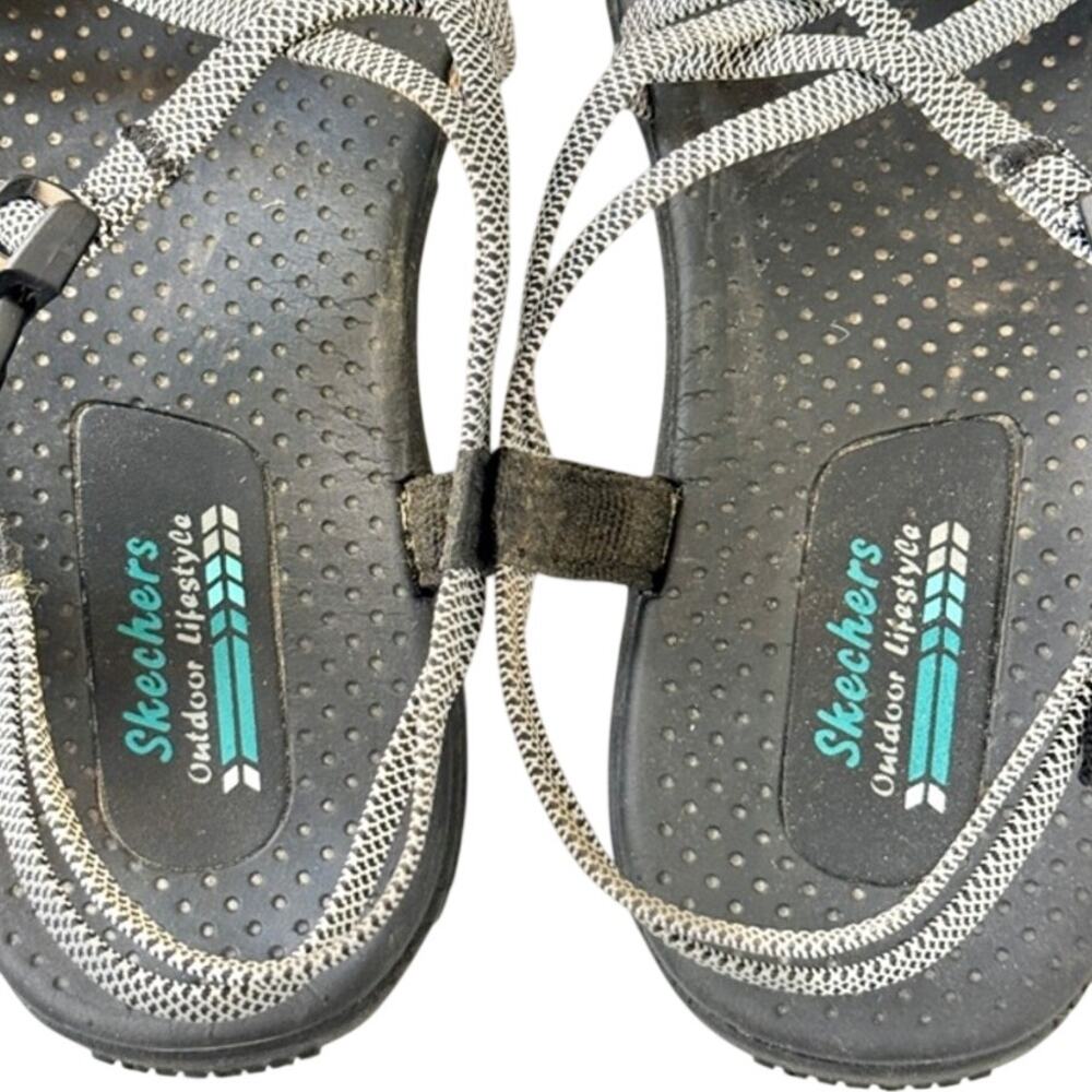 Skechers Reggae Irie Mon Outdoor Black White Strappy Sandals Trek Hiking Size 8 - Picture 9 of 9